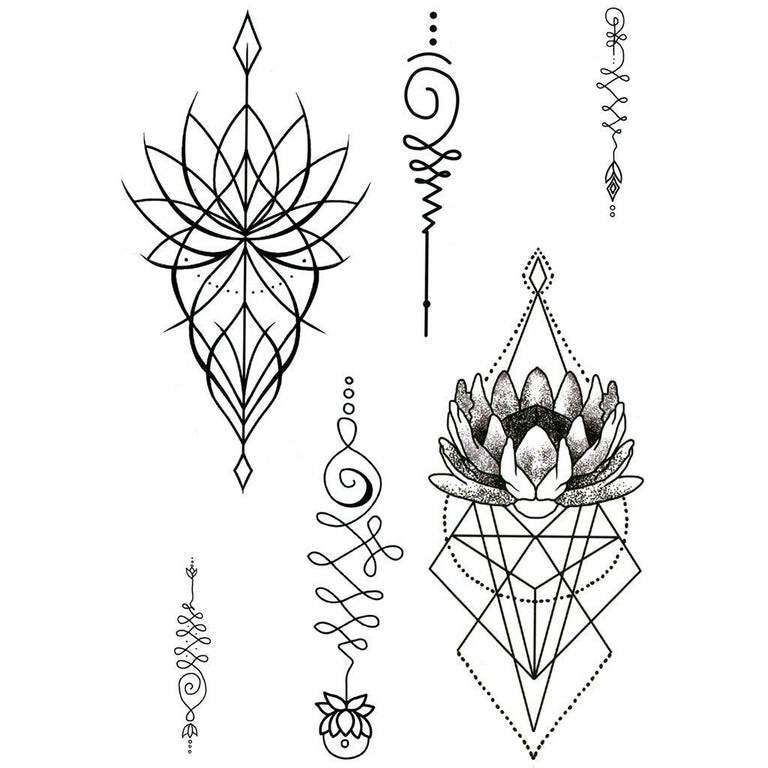 Temporary tattoo "Unalome - Pack"